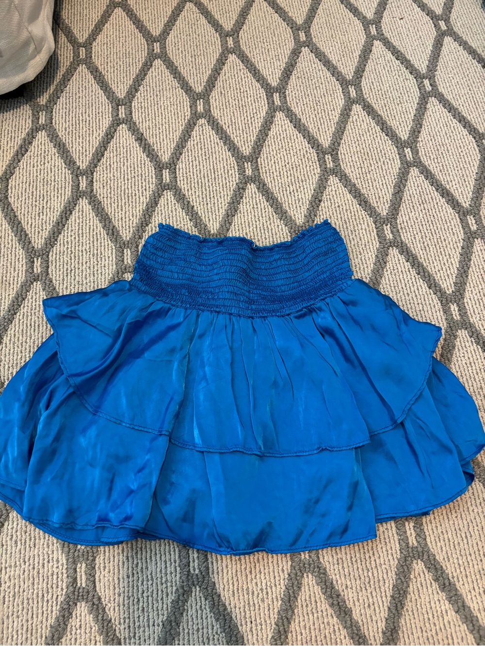 Smocked Waist Blue Tiered Skirt